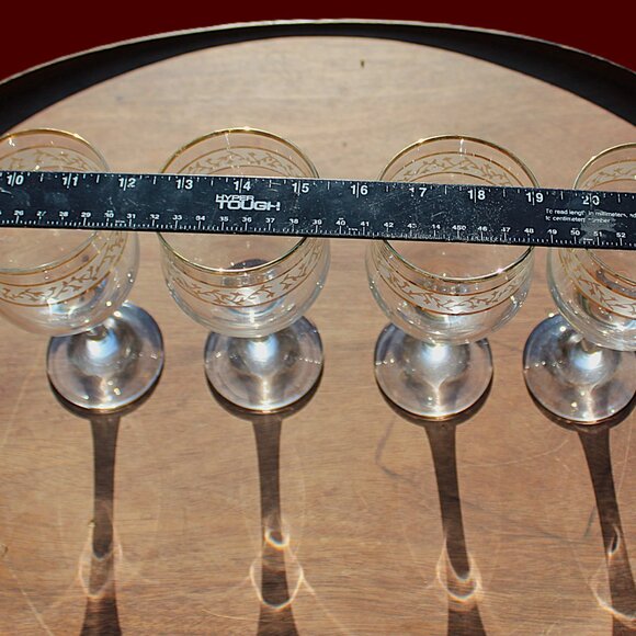 Vintage Victoria 24K Gold Goblets – Set of 4 – Holiday Barware – MCM – 8" – EUC - Picture 4 of 12